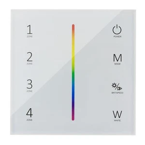 Elegance RGB RGBW LED 4-Zone Wall Touch Panel Controller Battery 5-Pin; RGB+W - Picture 1 of 4