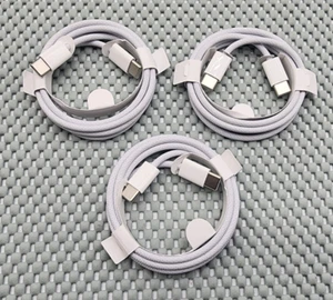 3x Apple Braided USB-C to USB-C Fast Charge Cable for iPhone 15, 15 Pro Max - Zdjęcie 1 z 3