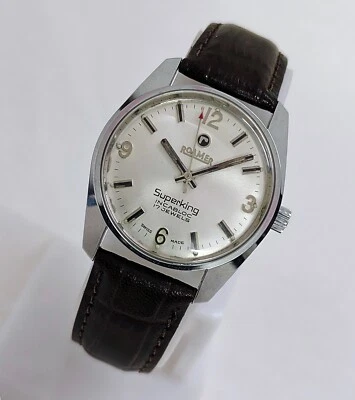 Vintage ROAMER SUPERKING INCABLOC 17-Jewel 100% Genuine 70s Made Swiss Watch - Image 1 of 4