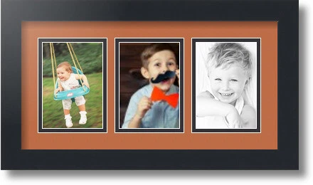 ArtToFrames Collage Mat Picture Photo Frame 3 3.5x5" Openings in Satin Black 29 - Image 1 of 1