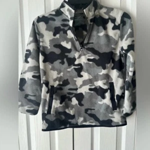 Cat & Jack Boys Black white camo cozy pullover Size 8 Medium - Picture 1 of 4