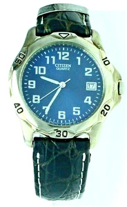 Nuevo Reloj de Pulsera Redondo Citizen Cuarzo Original Cuero Negro Resistente al Agua - Imagen 1 de 9