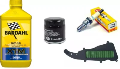 BARDAHL/PIAGGIO/NGK/TECNOETRE TAGLIANDO LIBERTY 125/150 IGET 2015 2022 XTM 5W40 FILTRO ARIA OLIO CANDELA NGK