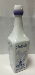 Decantador de licor vintage Vandermint holandés holandés molino de viento azul tapa de tulipán 1958 - Imagen 1 de 13