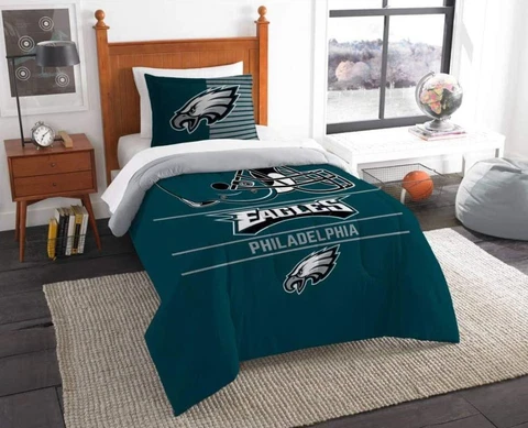 Philadelphia Eagles Twin Bedding Comforter/Sham 2pc Set Green NWT! Cover