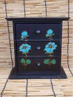 Thai Handmade Wooden Box with 3 drawers Gift Jewelry Container Vintage.