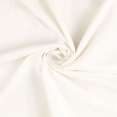 100% Linen Fabric - WHITE- Plain Linen Craft Dress Fabric Material Metre - Image 1 of 4
