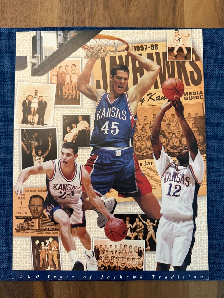 Guía de medios de baloncesto para hombre Kansas Jayhawks 1997-1998 Paul Pierce Raef LaFrentz Foto 1 de 4