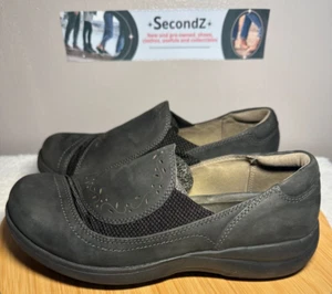 Zapatos Mocasines Aravon Revsolace Negros Sin Cordones Cuero Nubuck Mujer Talla 7D - Imagen 1 de 6
