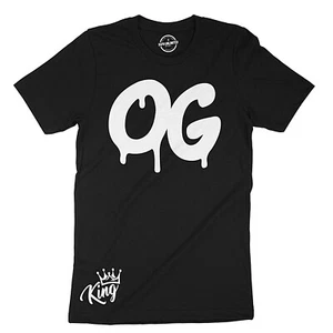 OG King Men's T Shirt Urban Hip Hop Design Style Black Graffiti Graphic T-Shirts - Picture 1 of 9