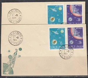 Vietnam Scott 429-30 Perf. e imperfecto. FDC - Luna 9 Flight - Imagen 1 de 1