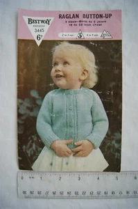 Vintage: Bestway 3445 button-up cardigan, birth to 2 years, quick knit - Picture 1 of 1