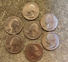 Lot Of 7 Washington Quarters From 1966 To 1968. Very Nice Raw Coins