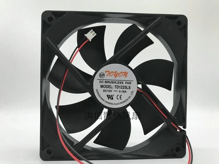 TONON TD1225LS 12025 12V 0.18A 12CM Chassis Ultra Quiet Computer Power Fan 2pin - Image 1 of 3