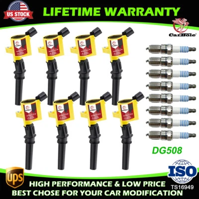 8 bobinas de encendido + 8 bujías para Ford Explorer F150 2002-2010 4,6 L V8 DG508 Foto 1 de 4