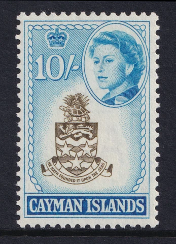 Cayman Islands QEII 1962-64 10s Olive Blue Coat of Arms SG178 Mint MLH Cover