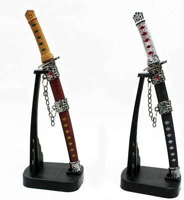 2 X Brieföffner Samurai Schwert Ständer Messer Schwert Samuraischwert Ninja 17CM
