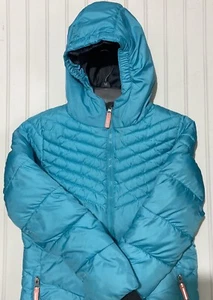 Champion Kids Warm Winter Hooded Puffer Jacket size Large 10-12 Blue Full Zip - Picture 1 of 13