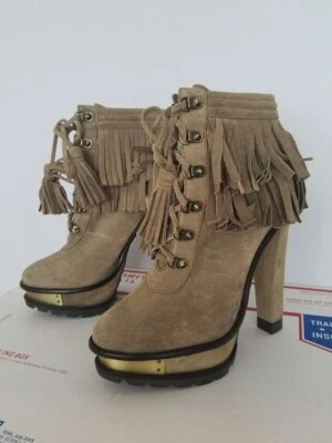 B Brian Atwood Tempesta Gamuza Plataforma Botines Talla 6.5/7 Foto 1 de 4