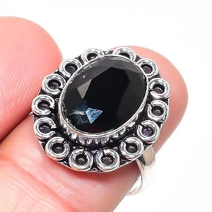 Black Spinel Gemstone 925 Sterling Silver Jewelry All Size Ring For Gift - Picture 1 of 1