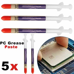 5x Heatsink Thermal Silicone Compound Paste Grease Syringe For PC CPU Processor - Picture 1 of 10