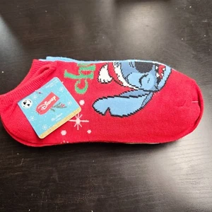Womens 6 Pair Sz 4-10 Disney Lilo & STITCH Christmas No Show Socks NEW - Picture 1 of 8