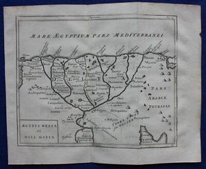 AFRICA, ANCIENT EGYPT, NILE DELTA, original antique map, CELLARIUS, SENEX, 1731 - Picture 1 of 4