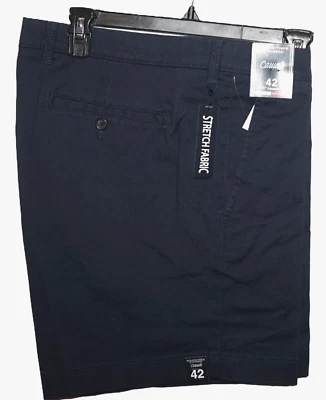 Roundtree Yorke Casual Shorts 42W Straight Fit Stretch Dark Navy Blue 5 insm NWT - Image 1 of 3
