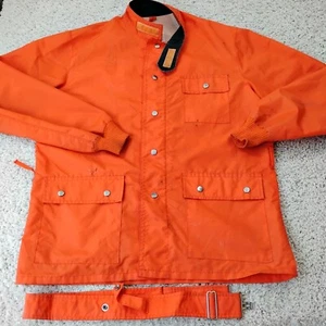 VINTAGE Lemans Jacke Herren Medium Orange Cord Kragen Nylon Druckknopf 90er Japan - Bild 1 von 24