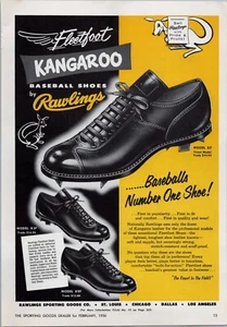 1956 Kangaroo Rawlings Baseball Stollen Druck Werbung Flyer - Bild 1 von 2
