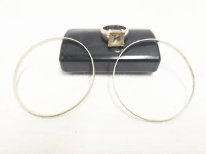 Silber Damen Ring-Armreif 900 u. 925er gelber, geschliffener Stein,um 1950 - Bild 1 von 5