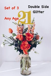 21st Birthday Decoration Centerpiece Party Favors (SET OF 3) 20 Colors Available - Picture 1 of 3