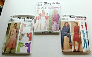 Lot Of 3 Simplicity Uncut Ladies Sewing Patterns Size AA & HH Mix 5675/5680/9518 - Picture 1 of 12