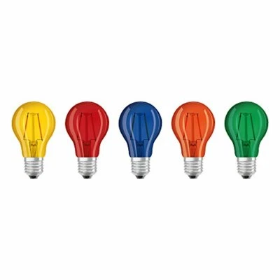 5x OSRAM LED Lampen Set bunt E27 Party 2W dimmbar EEK:F (Spektrum A-G) - Bild 1 von 3