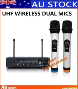 ✅UHF Handheld Wireless Microphone System Echo Cordless Dual Mic with Bluetooth - Picture 1 of 4