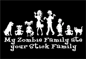Zombie Family Vinyl Decal My Family Ate Your Stick Family funny car sticker  - Picture 1 of 4
