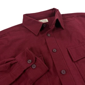 LL Bean Chamois Cloth Flannel Shirt Mens Size L Traditional Fit Deep Wine NEW - Picture 1 of 7