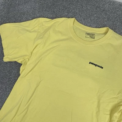 Patagonia Shirt Mens L Yellow Organic Cotton Logo Graphic Tee Outdoors 38906 - Image 1 of 4