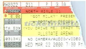 Britney Spears Concert Ticket Stub March 22 2000 Chicago Illinois - Picture 1 of 2