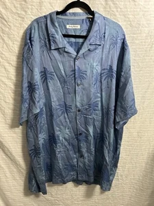 Tommy Bahama Relax Floral Hawaii Seide Knopfleiste Hemd Herren Blau Tropical XXXL - Bild 1 von 7