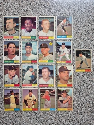 Lote de 17 tarjetas coleccionables de béisbol Topps deportes MLB antiguas vintage 1961 ¡Sin dobles! Foto 1 de 4
