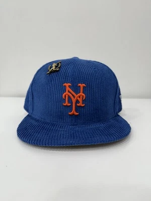 NY Mets New Era Jako Enterprise Letterman Pin Corduroy MLB Fitted Cap Hat Size 8 - Image 1 of 4