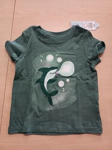Case Pack Of 12 Cat & Jack Size 12 Month Green Shark T-shirts - Picture 1 of 7