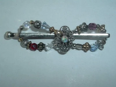 LILLA ROSE FLEXI HAIR CLIP MULTI COLOR GLASS BEAD BARRETTE SIZE SMALL - Image 1 of 2