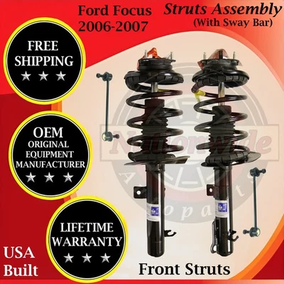 Puntales delanteros Monroe OEM con barra estabilizadora para Ford Focus 2006-2007 garantía de por vida Foto 1 de 4
