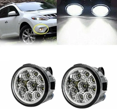 Pair LED Front Fog Light Lamp For Infiniti G25 G37 Q70 Sedan 2011 2012-2014 - Image 1 of 4