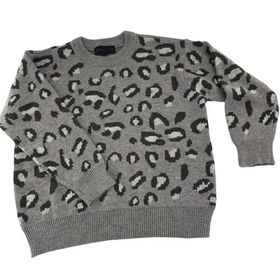 Kendall + Kylie Leopard Sweater XL Animal Print Crew Neck Pullover Comfy - Image 1 of 4