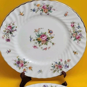 Vintage Minton Marlow Bone China Essteller 10,5" Floral Goldrand England - Bild 1 von 24