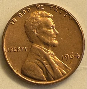 1964 D Penny, Rare Multiple Die-Cut Rim Errors, L On Rim, Beautiful Coin (P36) - Picture 1 of 7