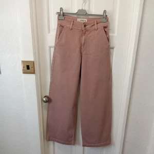 Fat Face Rose Pink Wide Leg Jeans Size Uk 8R - Picture 1 of 9